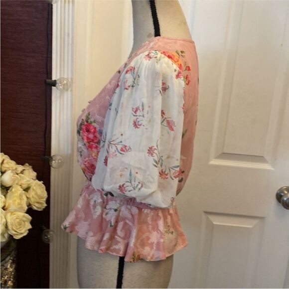 Hemant & Nandita Floral print embroidered top, XS - Picture 6 of 10